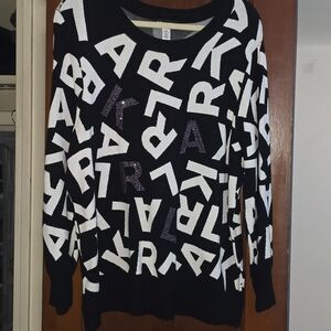 Karl Lagerfeld Black and White Graphic Sweater